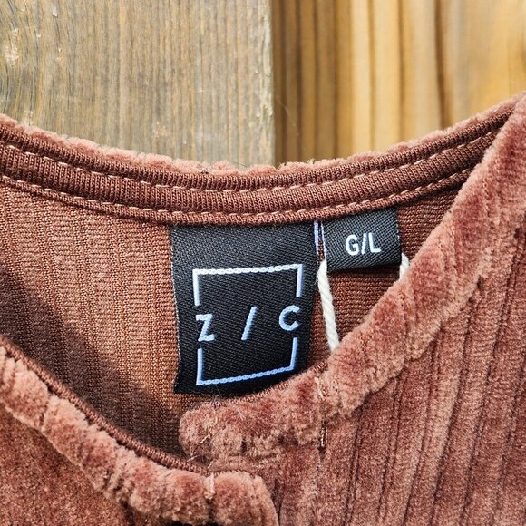 ATTRACTIVE Z/C Brown Corduroy Jumper Women's Size Large BNWT Baby Doll Style - Picture 2 of 7